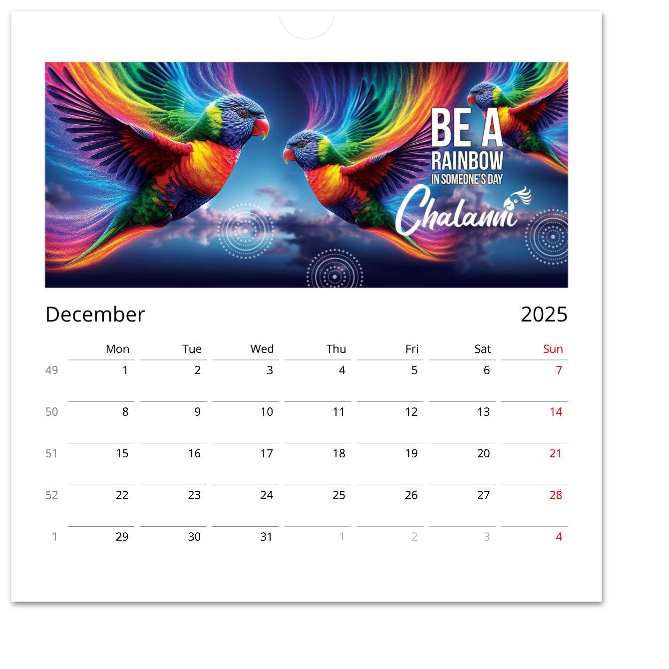 2025 Chalanni Calendar - Chalanni