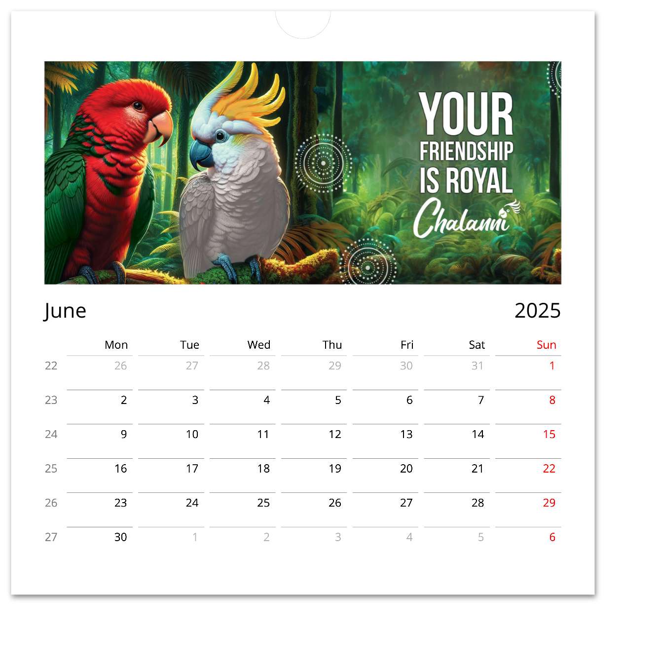 2025 Chalanni Calendar - Chalanni