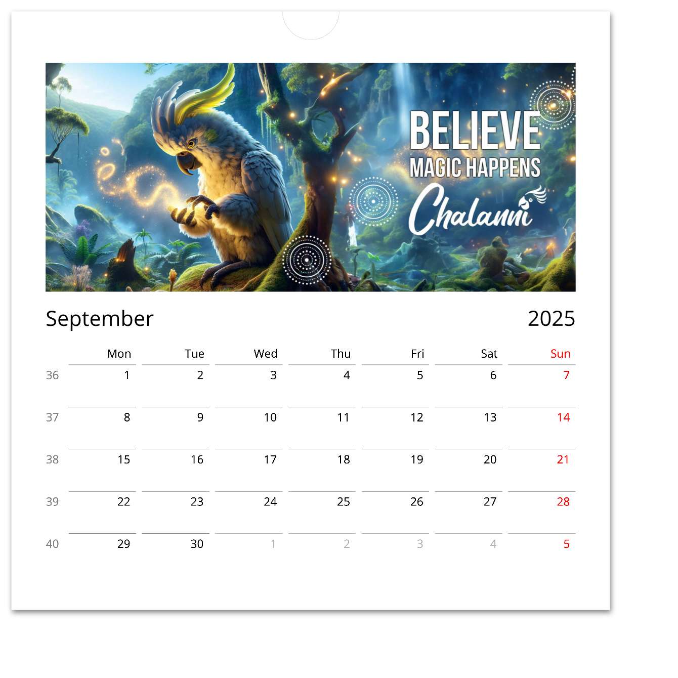 2025 Chalanni Calendar - Chalanni