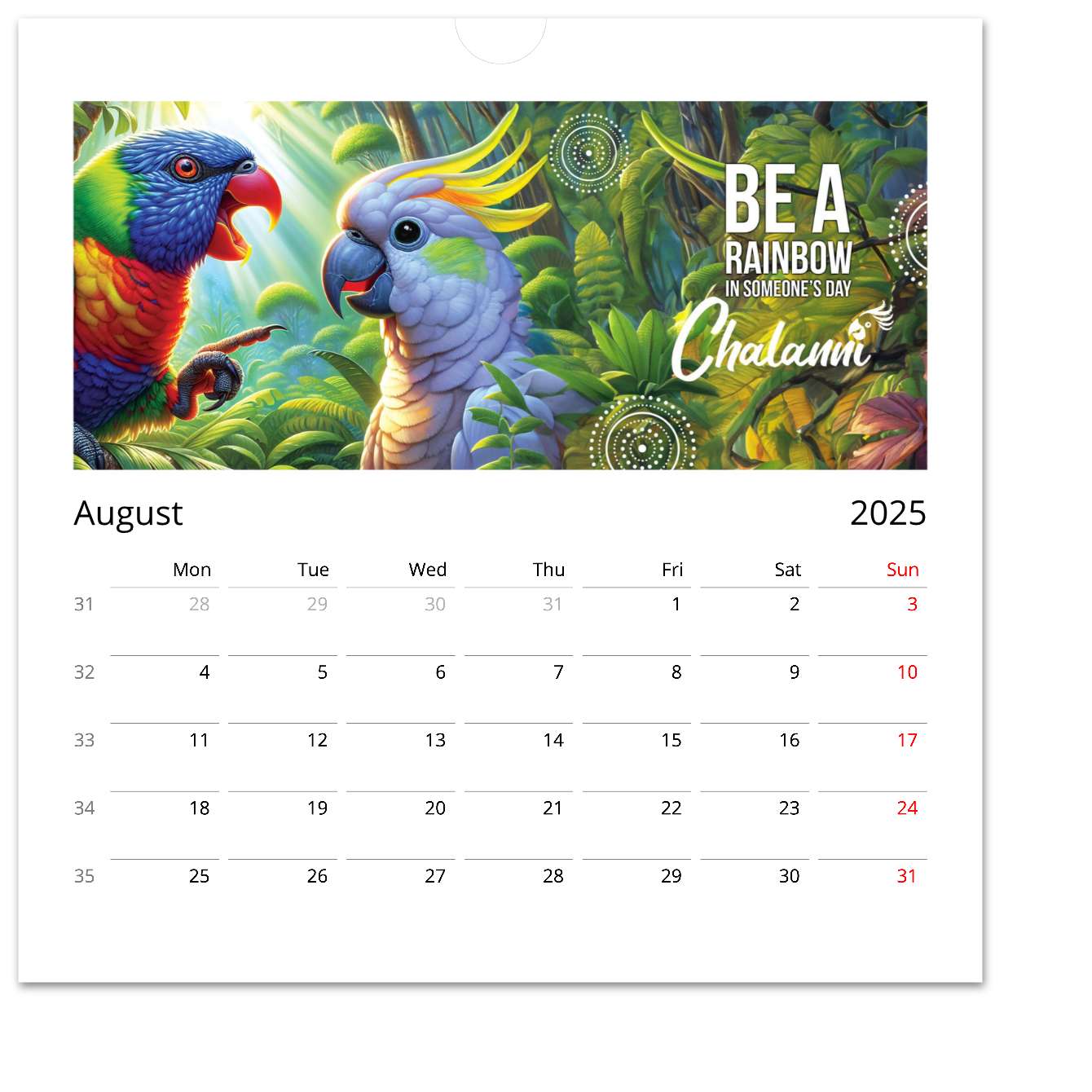 2025 Chalanni Calendar - Chalanni