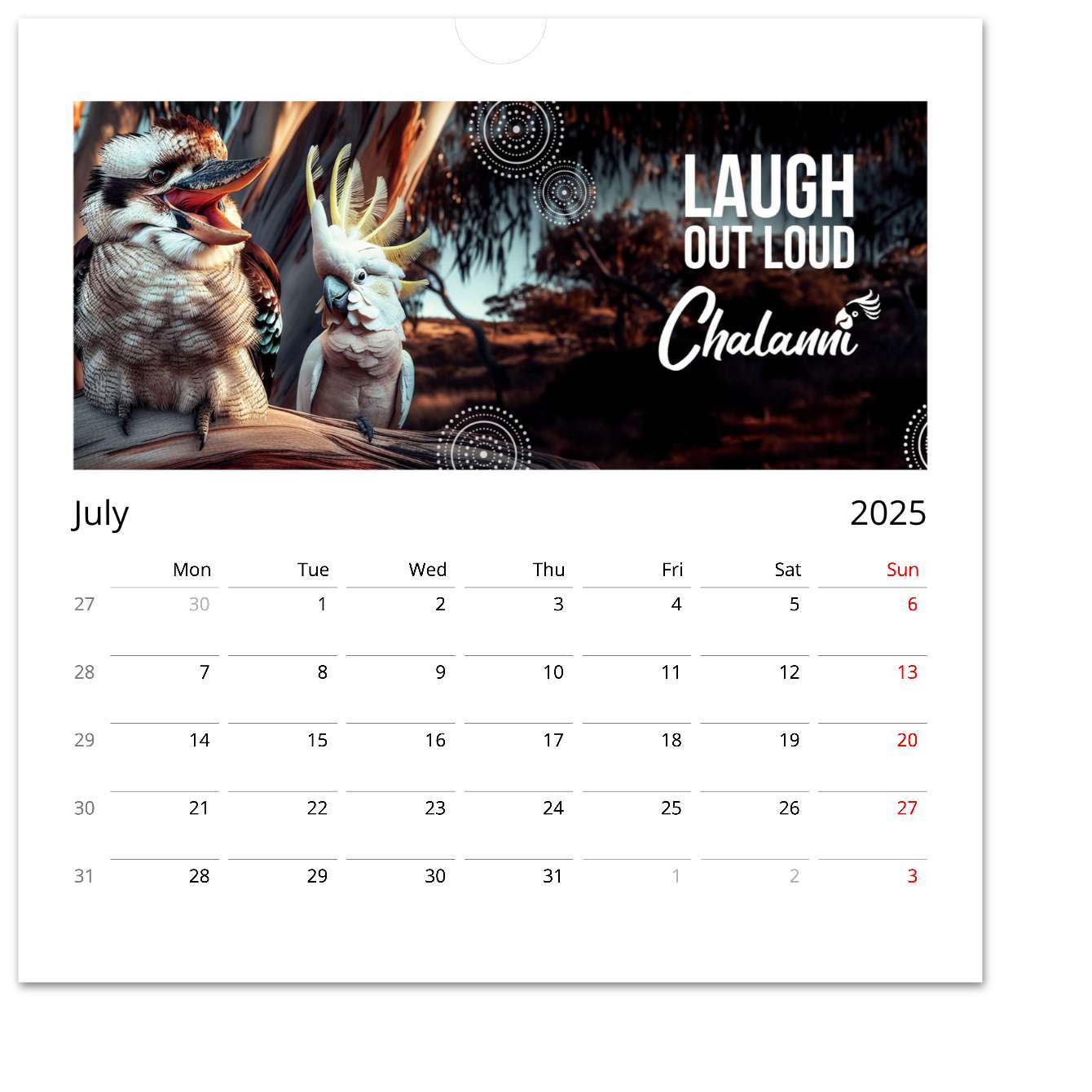 2025 Chalanni Calendar - Chalanni