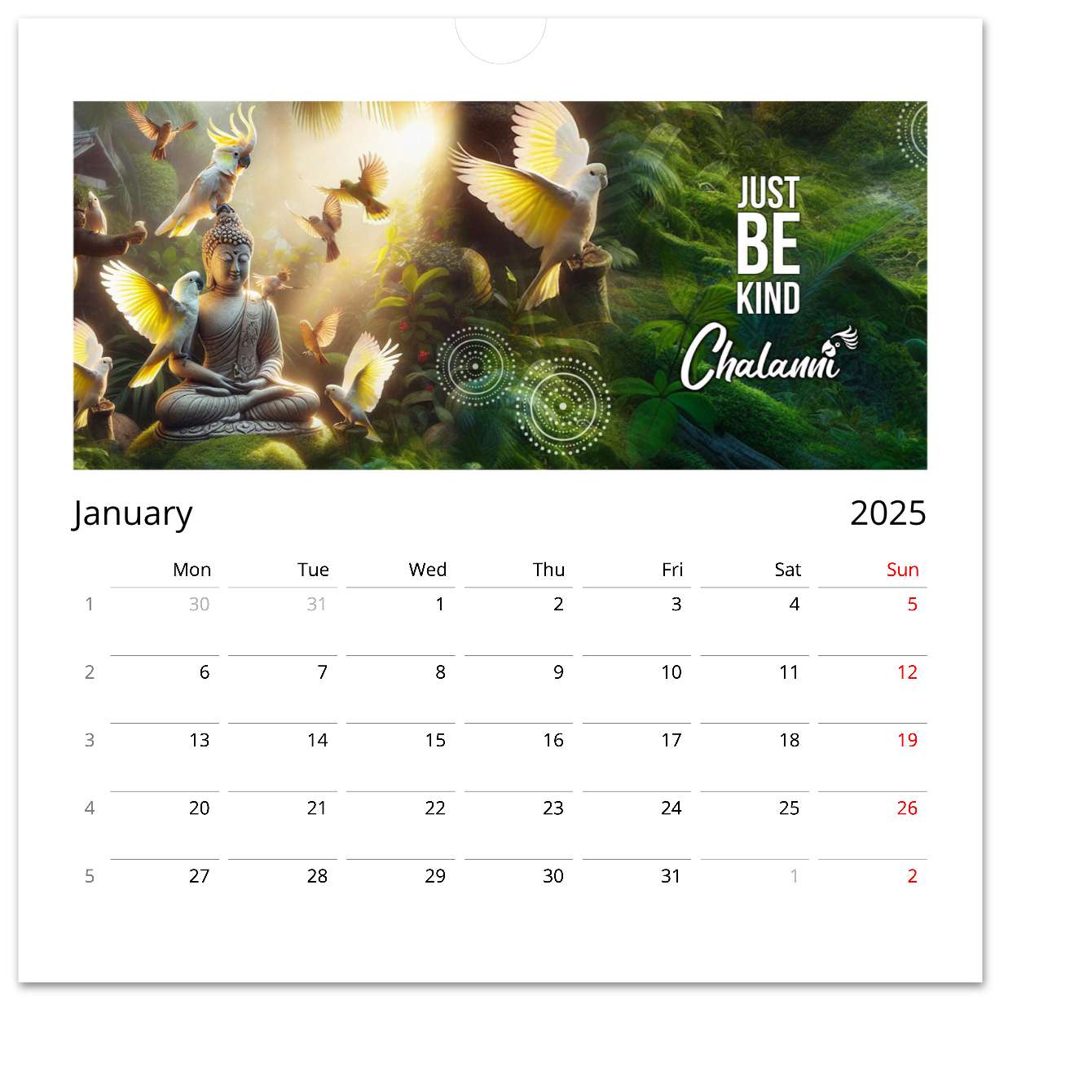 2025 Chalanni Calendar - Chalanni