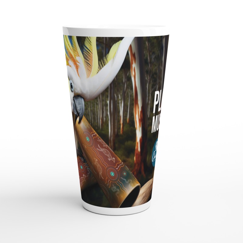 Chalanni and Didgiridoo | 17 oz Ceramic Designer Latte Mug - Chalanni