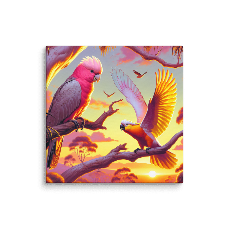 Chalanni and Galah sharing a new day | Canvas 24"x24" - Chalanni
