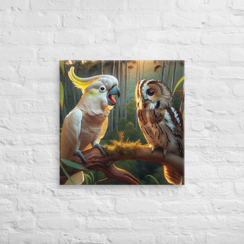 Chalanni and Ollie the wise owl | Canvas 24"x24" - Chalanni