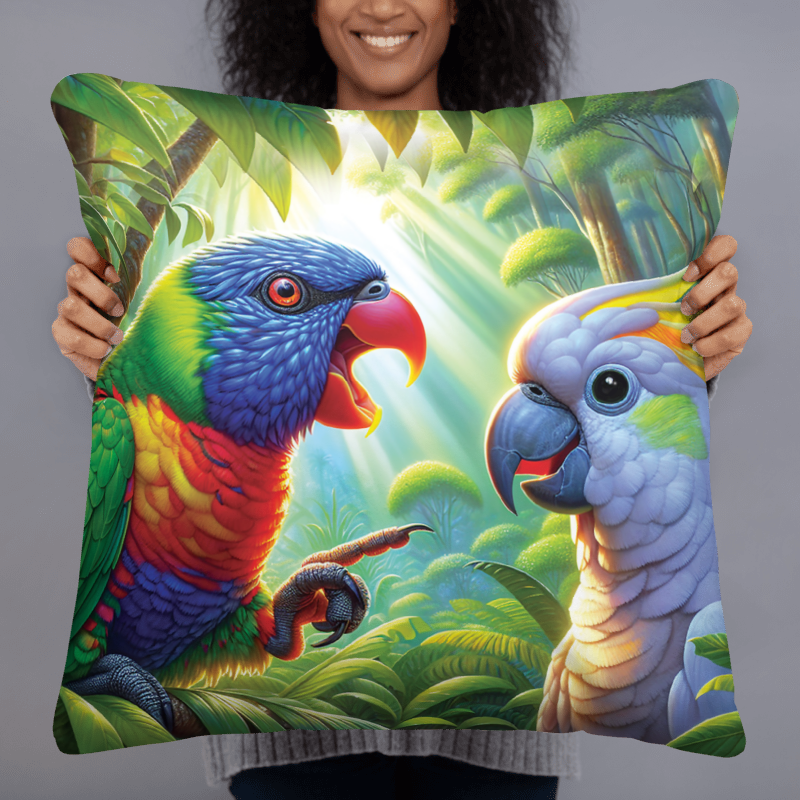 Chalanni and Rainbow Chatting | Designer Cushion Covers 22” x 22” - Chalanni