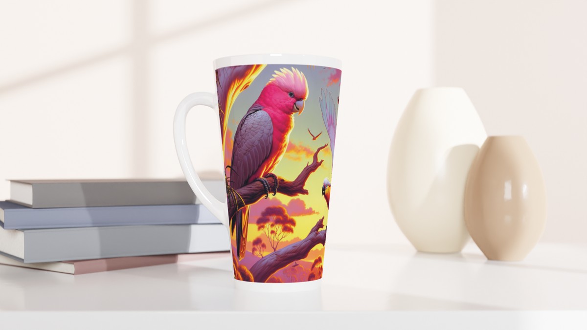 Galah and Chalanni | 17 oz Ceramic Designer Latte Mug - Chalanni