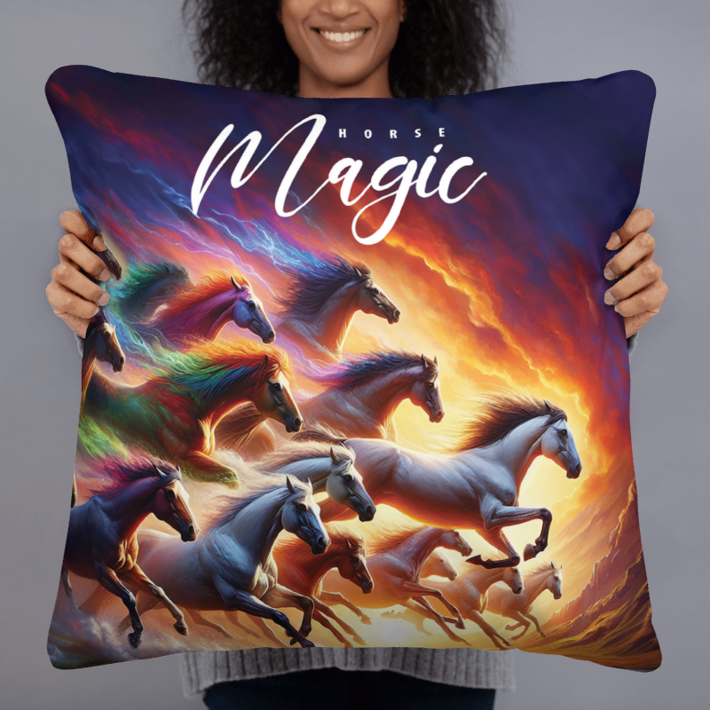 Horse Magic | Designer 22x22 Cushion - Chalanni