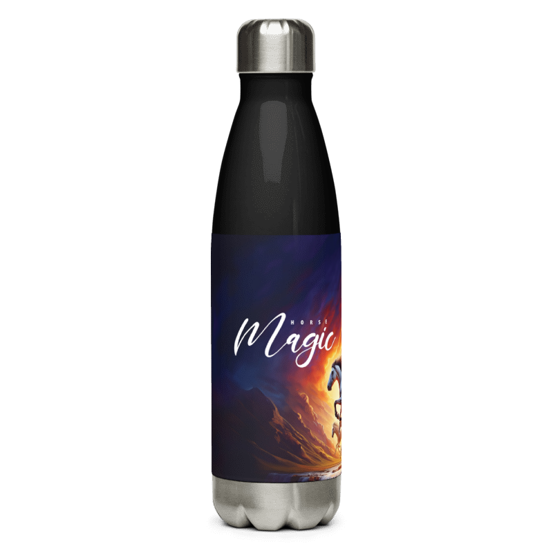 Horse Magic |Stainless Steel Water Bottle | Black - Chalanni