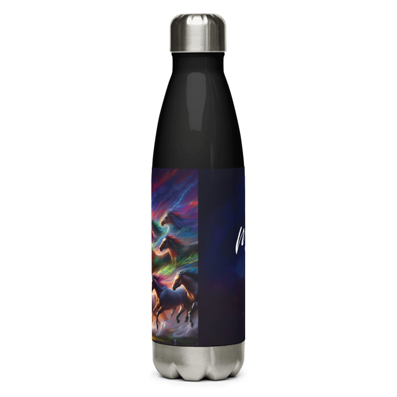 Horse Magic |Stainless Steel Water Bottle | Black - Chalanni