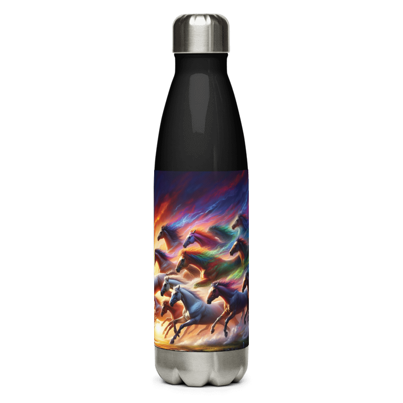 Horse Magic |Stainless Steel Water Bottle | Black - Chalanni