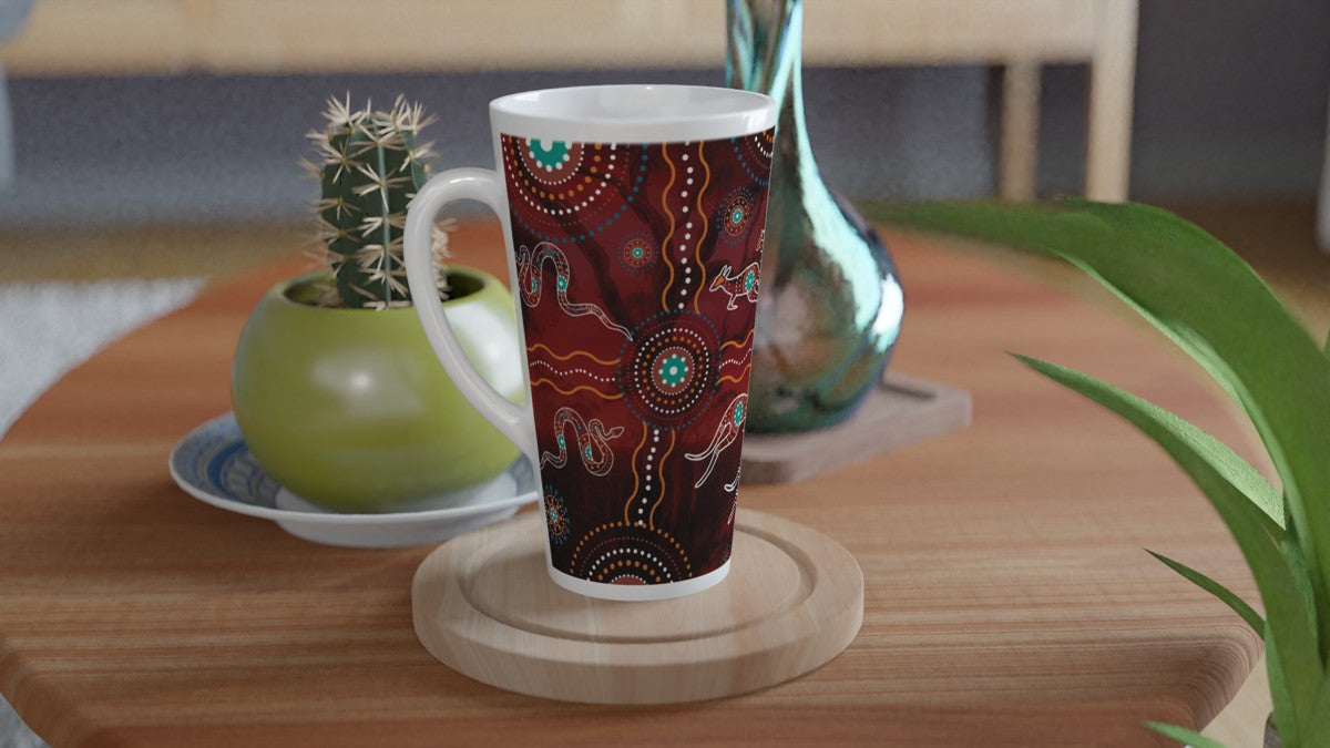 Maroon Design | 17 oz Ceramic Designer Latte Mug - Chalanni