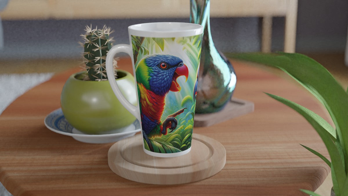 Rainbow and Chalanni | 17 oz Ceramic Designer Latte Mug - Chalanni