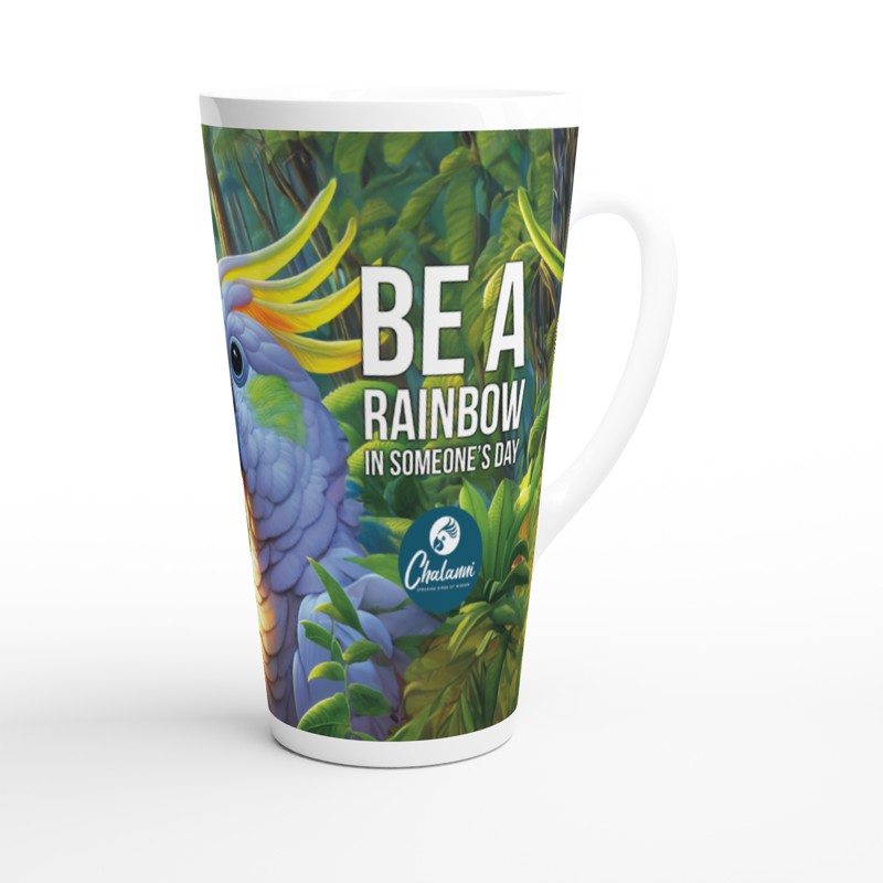 Rainbow and Chalanni | 17 oz Ceramic Designer Latte Mug - Chalanni