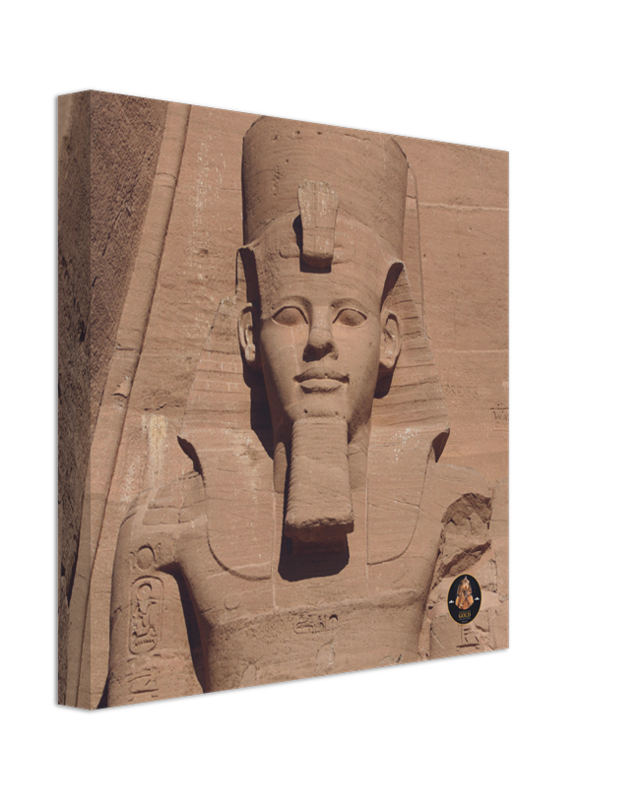 Pharaoh's Gold Collection | Rameses Abu Simbel CU | 30 cm x 30 cm Egyptian Wall Canvas - Chalanni