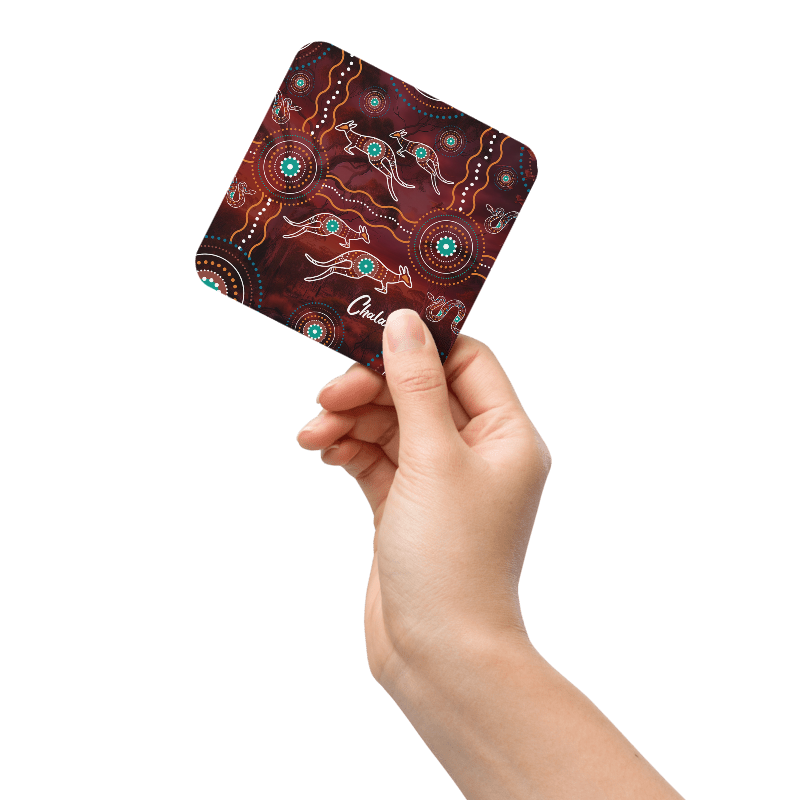 Chalanni Maroon | Designer Cork-Based Coasters - Chalanni