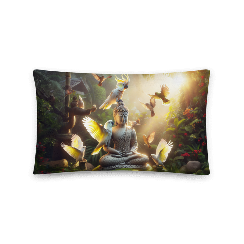 Chalanni and Buddha Statue | Designer 20”x12” Cushion Cover - Chalanni
