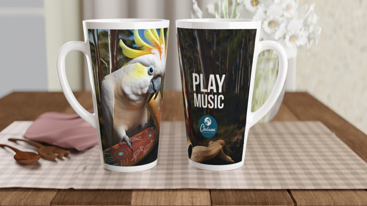 Chalanni and Didgiridoo | 17 oz Ceramic Designer Latte Mug - Chalanni