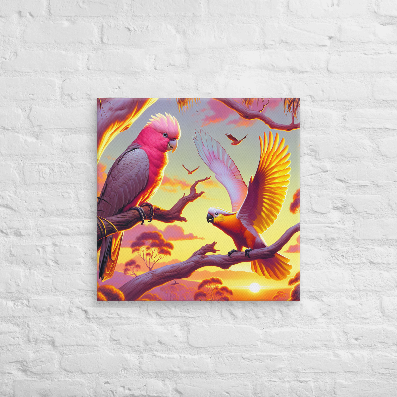 Chalanni and Galah sharing a new day | Canvas 24"x24" - Chalanni