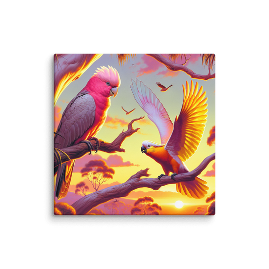 Chalanni and Galah sharing a new day | Canvas 24"x24" - Chalanni