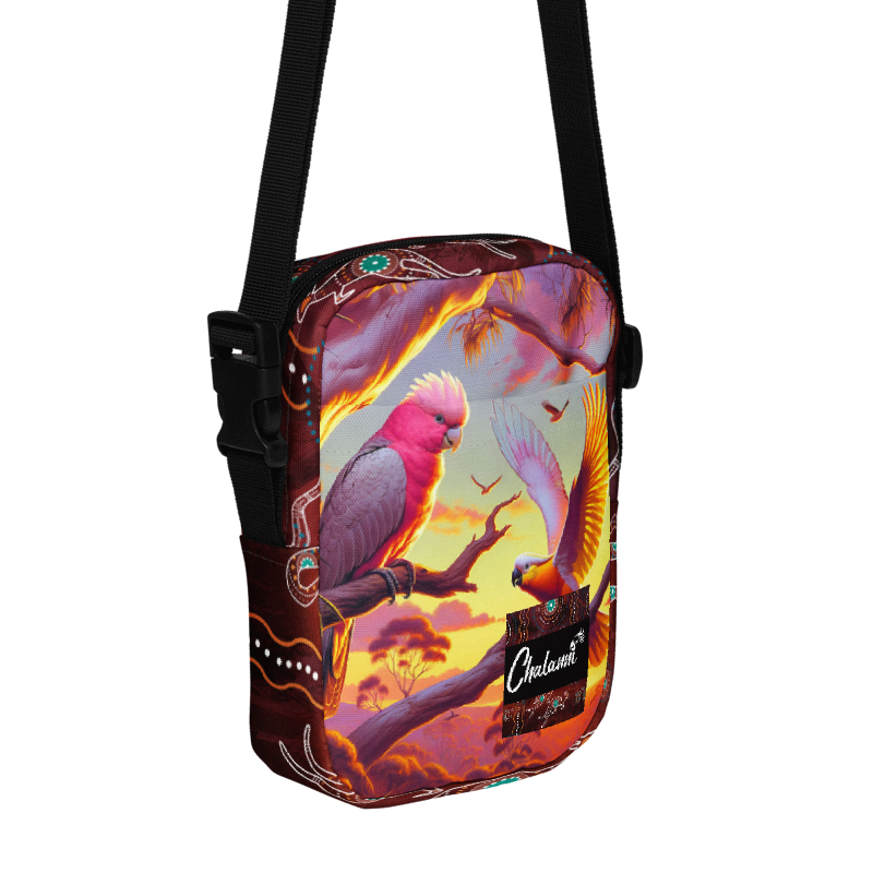 Chalanni and Galah sharing sunrise | Utility Cross Over Designer Bag - Chalanni