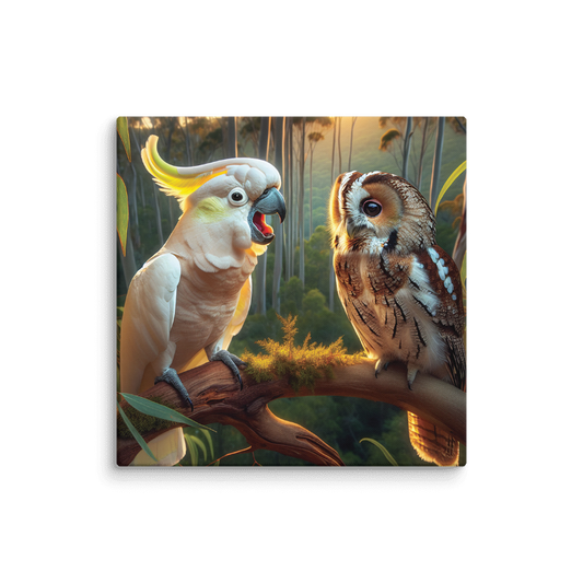 Chalanni and Ollie the wise owl | Canvas 24"x24" - Chalanni