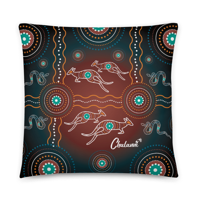 Chalanni and Rainbow sharing a Mango | Designer Cushion Cover 22” x 22” - Chalanni