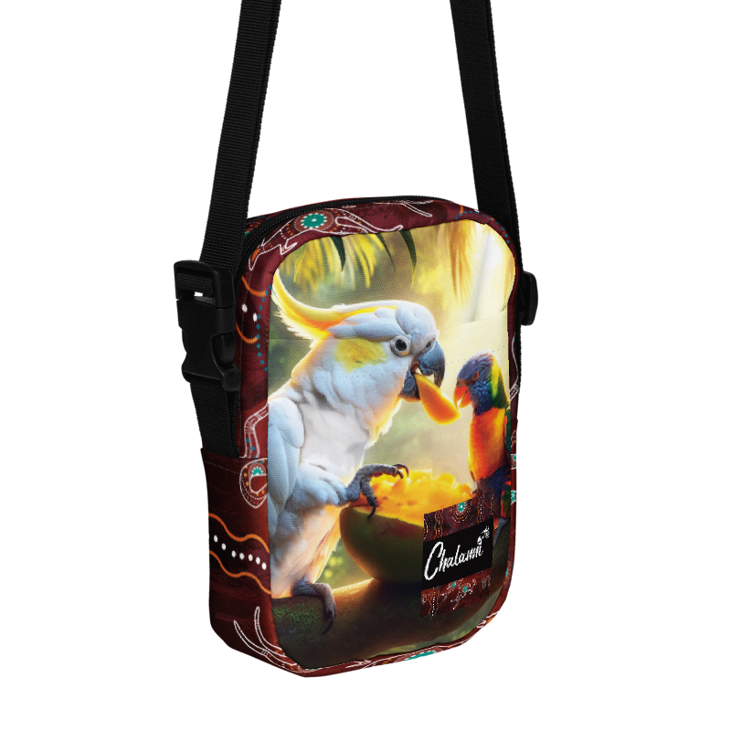 Chalanni and Rainbow sharing a Mango | Utility Cross Over Designer Bag - Chalanni