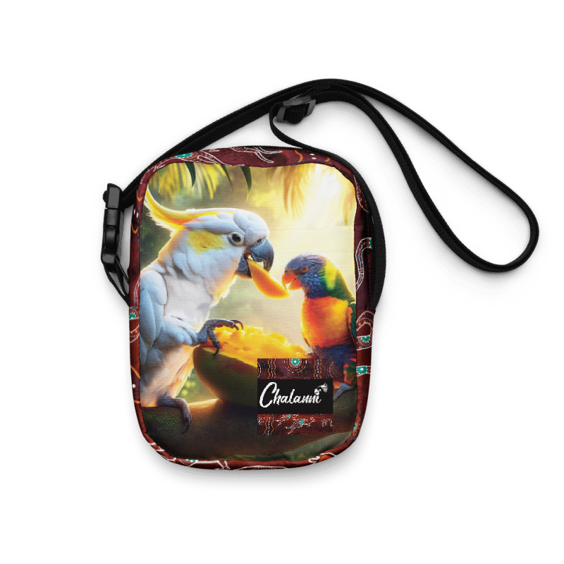 Chalanni and Rainbow sharing a Mango | Utility Cross Over Designer Bag - Chalanni