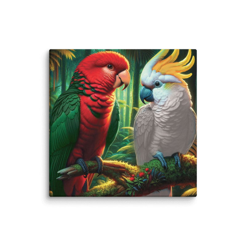 Chalanni and Winston the King Parrot | 24" x 24" Canvas - Chalanni