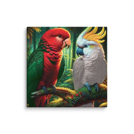Chalanni and Winston the King Parrot | 24" x 24" Canvas - Chalanni