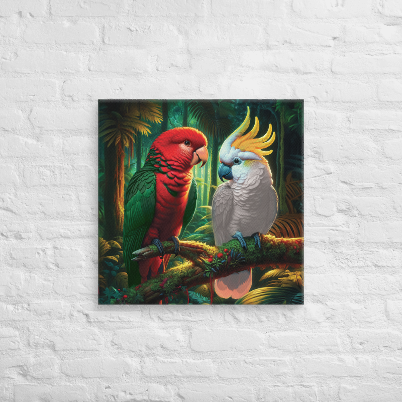 Chalanni and Winston the King Parrot | 24" x 24" Canvas - Chalanni