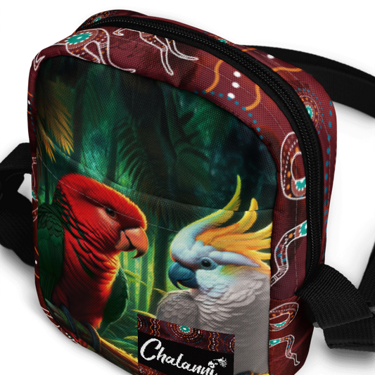 Chalanni and Winston the King Parrot | Utility Cross Over Bag - Chalanni
