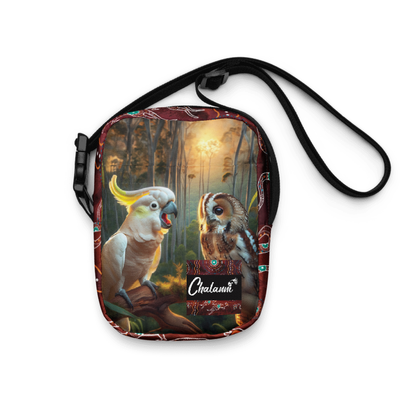 Chalanni and the wise owl Ollie | Utility Cross Over Designer Bag - Chalanni