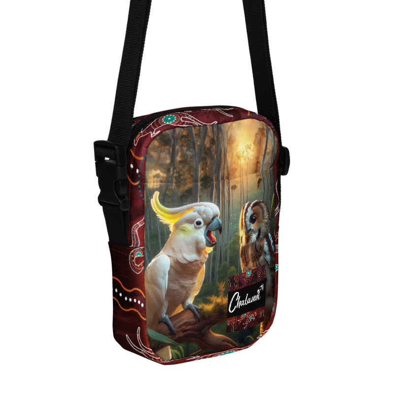 Chalanni and the wise owl Ollie | Utility Cross Over Designer Bag - Chalanni