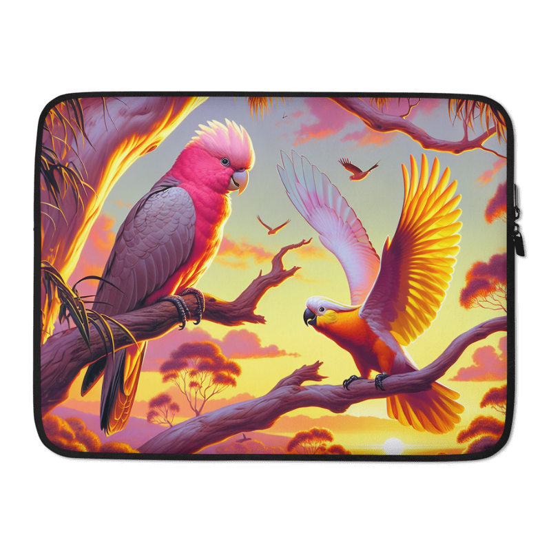 Chalanni sharing a sunrise with Galah| 15” Designer Laptop sleeve - Chalanni