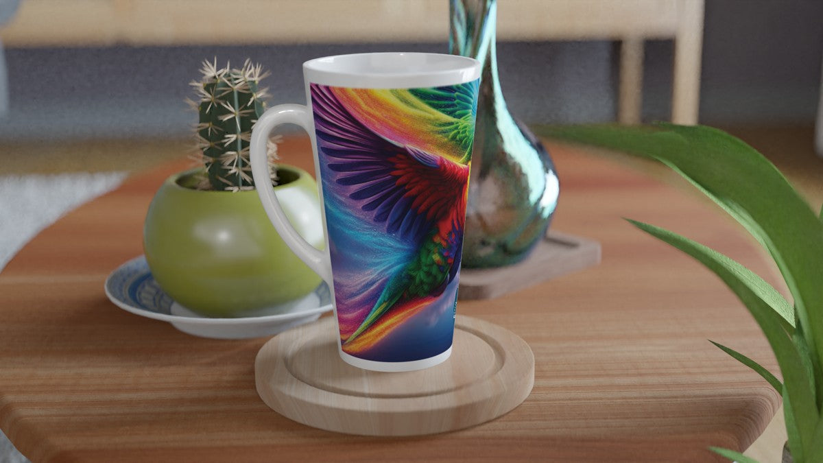 Double Rainbow | 17 oz Ceramic Designer Latte Mug - Chalanni