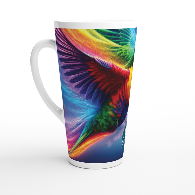 Double Rainbow | 17 oz Ceramic Designer Latte Mug - Chalanni