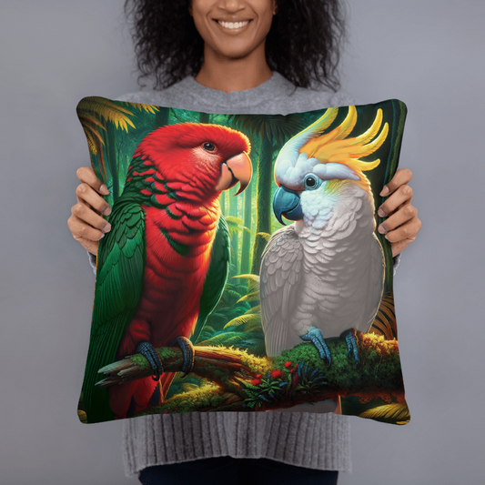 King Parrot Winston and Chalanni | Designer Cushion Covers 18”x 18” - Chalanni
