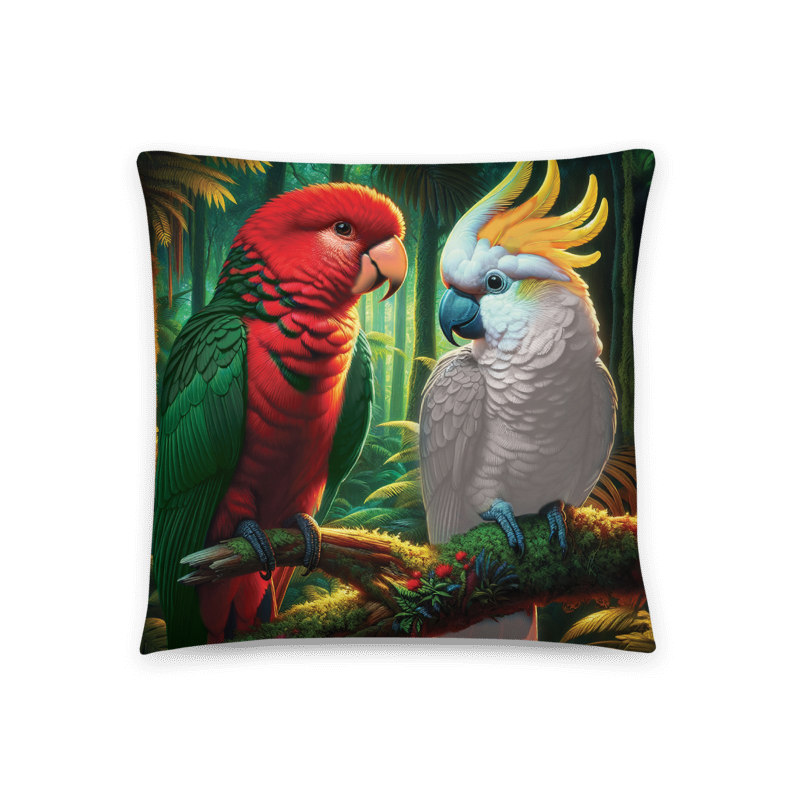 King Parrot Winston and Chalanni | Designer Cushion Covers 18”x 18” - Chalanni