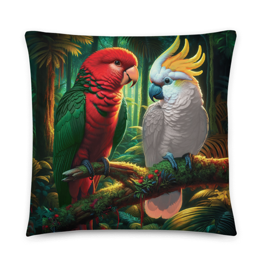 King Parrot Winston and Chalanni | Designer Cushion Covers 22”x 22” - Chalanni