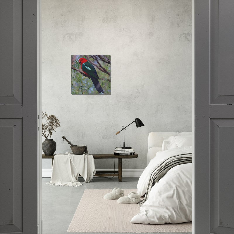 King Parrot watching | 600x600-mm-24x24-inch | Canvas - Chalanni