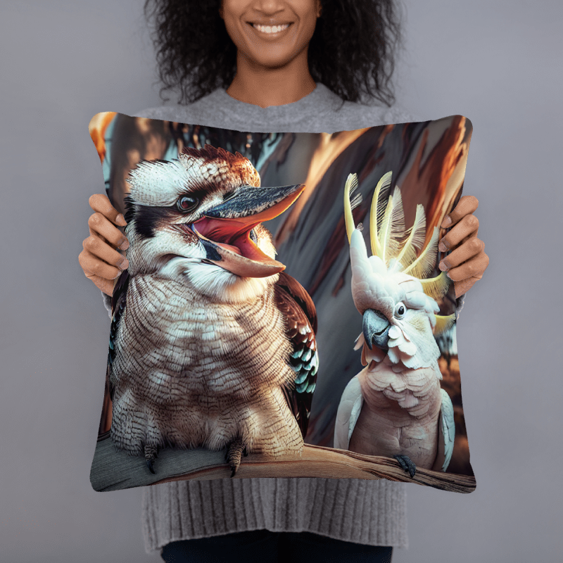 Laughing Kookaburra and Chalanni | Designer Cushion Covers 18” x 18” - Chalanni