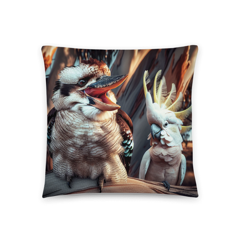 Laughing Kookaburra and Chalanni | Designer Cushion Covers 18” x 18” - Chalanni