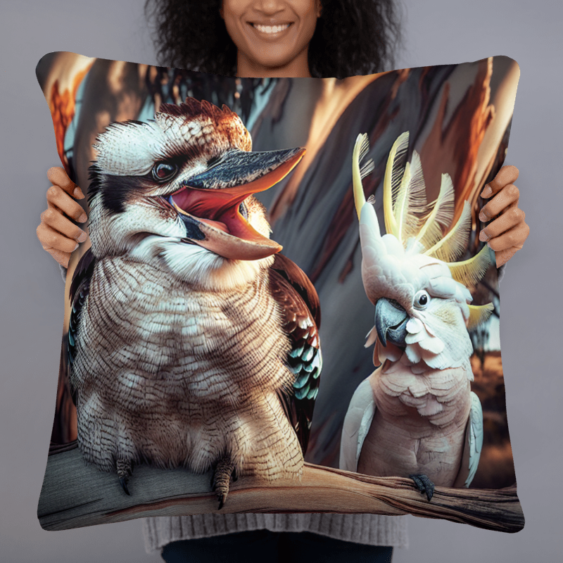 Laughing Kookaburra and Chalanni | Designer Cushion Covers 22” x 22” - Chalanni