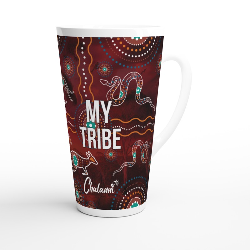 Maroon Design | 17 oz Ceramic Designer Latte Mug - Chalanni