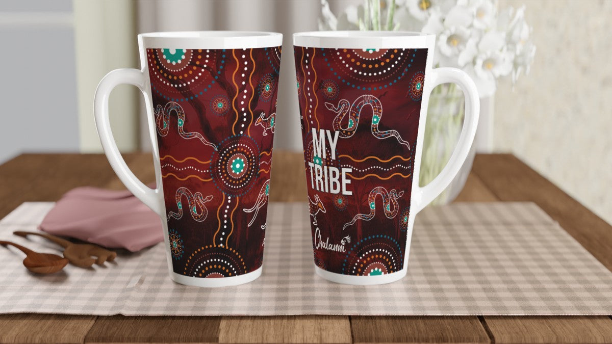 Maroon Design | 17 oz Ceramic Designer Latte Mug - Chalanni