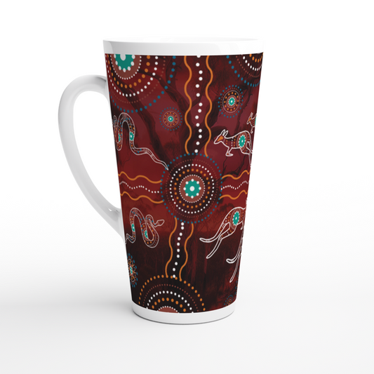 Maroon Design | 17 oz Ceramic Designer Latte Mug - Chalanni