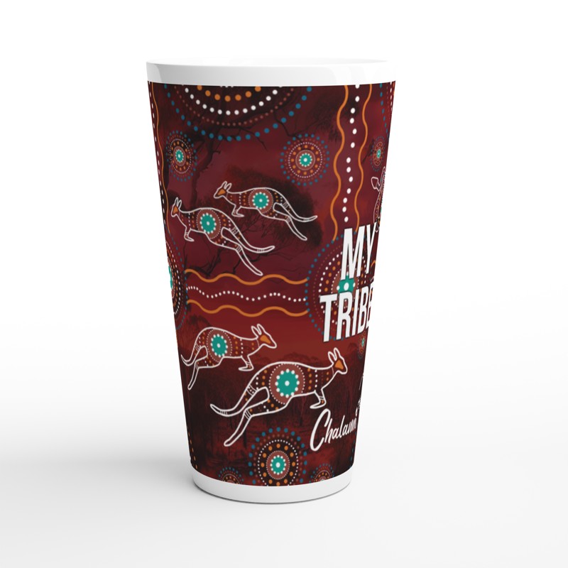 Maroon Design | 17 oz Ceramic Designer Latte Mug - Chalanni