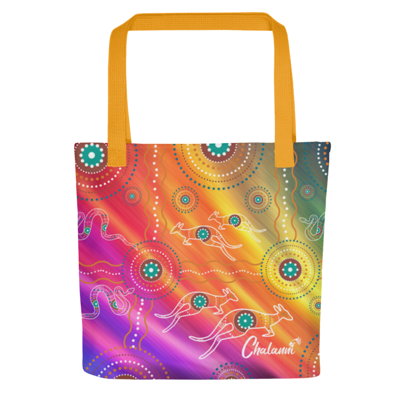 Rainbow Design | Designer All-Over Print Tote Bag 15”x 15” - Chalanni